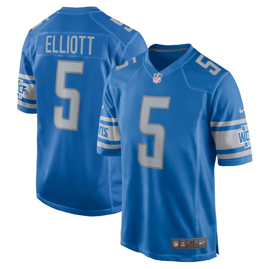 Men Detroit Lions #5 DeShon Elliott Nike Blue Player Game NFL Jersey